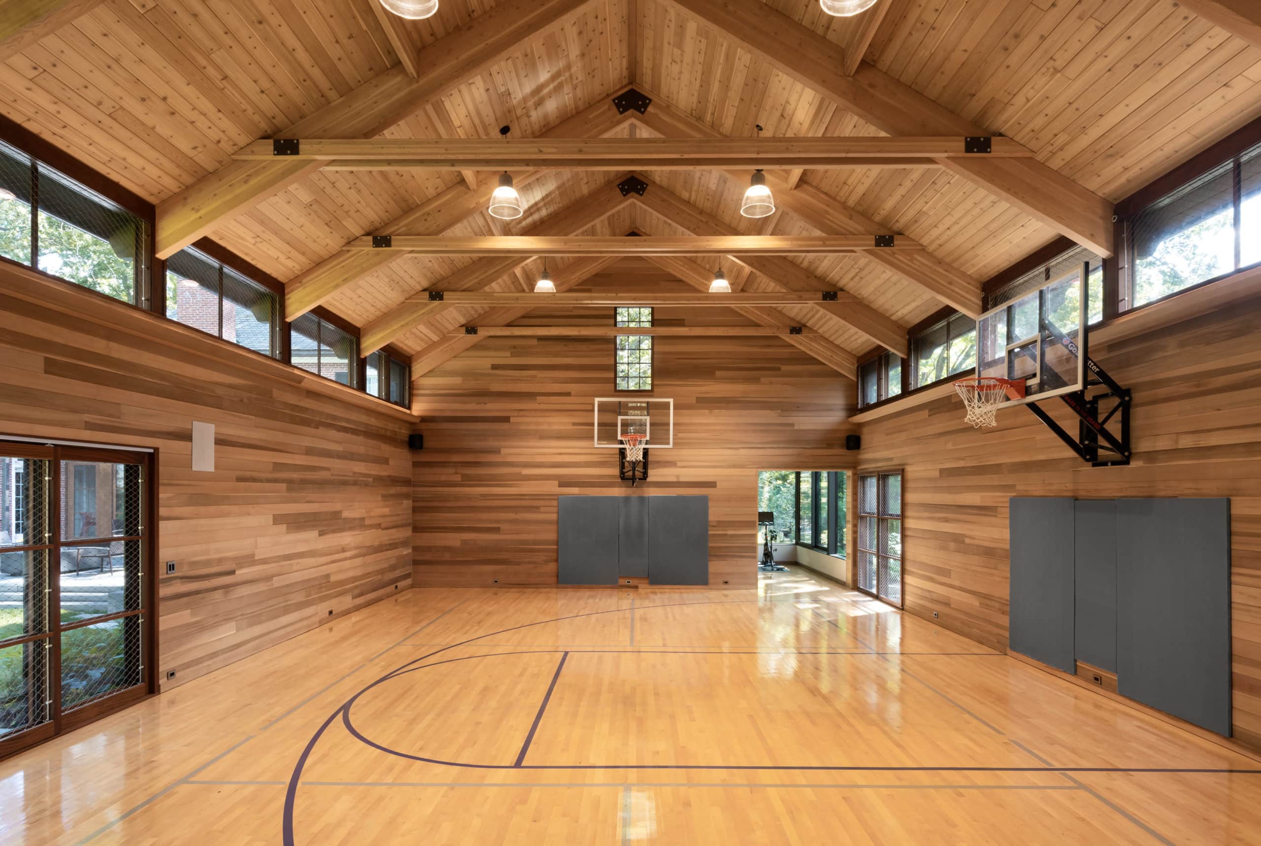 indoor basketball court in a house